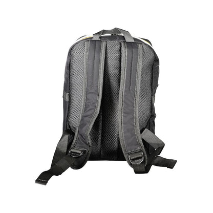 Back view of K-WAY Black Polyamide Backpack showing adjustable shoulder straps and handle.