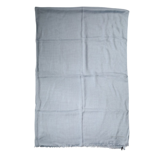 Dolce & Gabbana Light Blue Cashmere Knit Neck Wrap Scarf