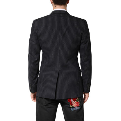Dolce & Gabbana Dark Gray Stripes 1 Button Suit Jacket Blazer