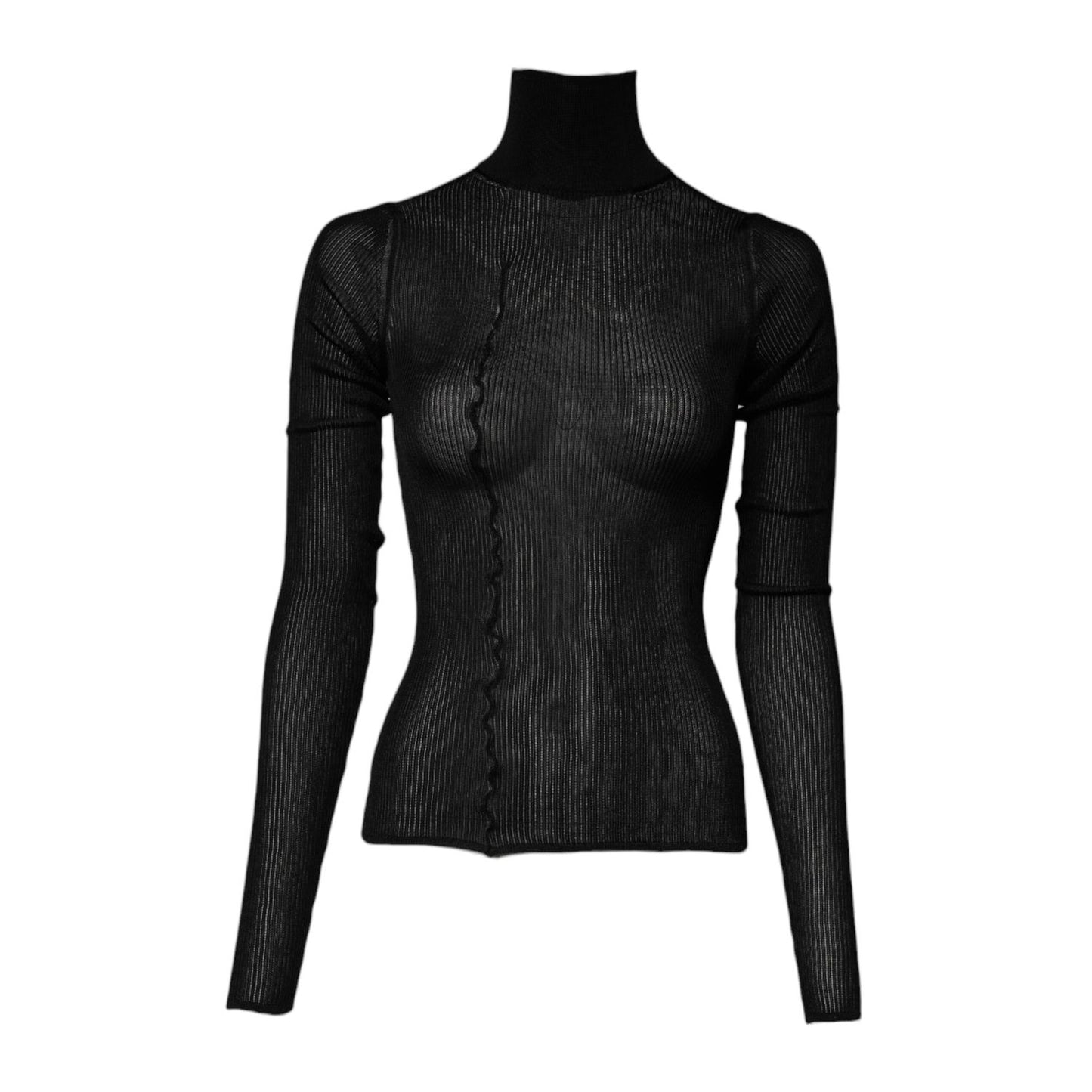 Dolce & Gabbana Black Viscose Turtle Neck Pullover Top 1728,67345645728,Black,Clothing,Dolce & Gabbana,IT38 | XS,Long Sleeve - T-Shirts - Clothing,Material: 02%PA+98%VI,Preowned / Defect,T-Shirts - Clothing,Tank Tops - T-Shirts - Clothing,Women