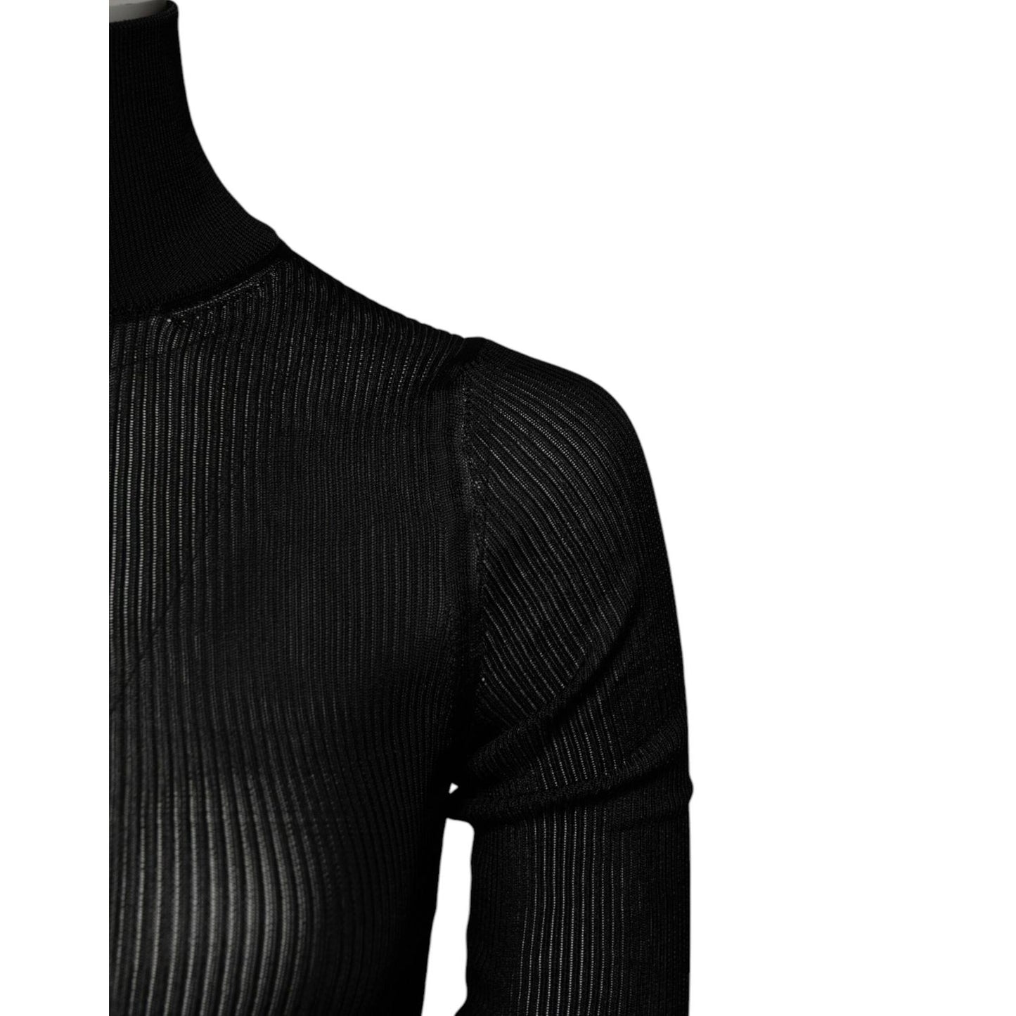 Dolce & Gabbana Black Viscose Turtle Neck Pullover Top 1728,67345645728,Black,Clothing,Dolce & Gabbana,IT38 | XS,Long Sleeve - T-Shirts - Clothing,Material: 02%PA+98%VI,Preowned / Defect,T-Shirts - Clothing,Tank Tops - T-Shirts - Clothing,Women