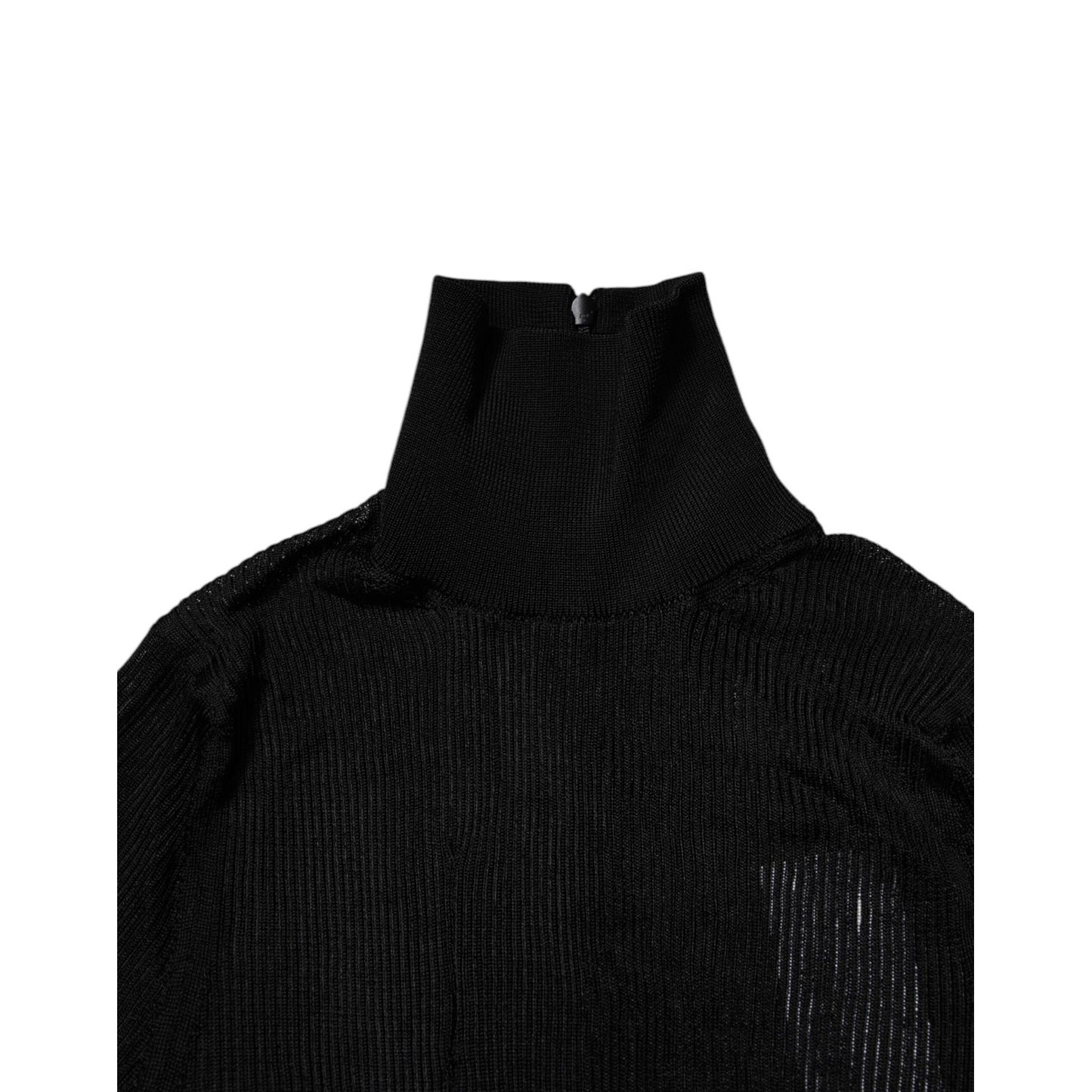 Dolce & Gabbana Black Viscose Turtle Neck Pullover Top 1728,67345645728,Black,Clothing,Dolce & Gabbana,IT38 | XS,Long Sleeve - T-Shirts - Clothing,Material: 02%PA+98%VI,Preowned / Defect,T-Shirts - Clothing,Tank Tops - T-Shirts - Clothing,Women