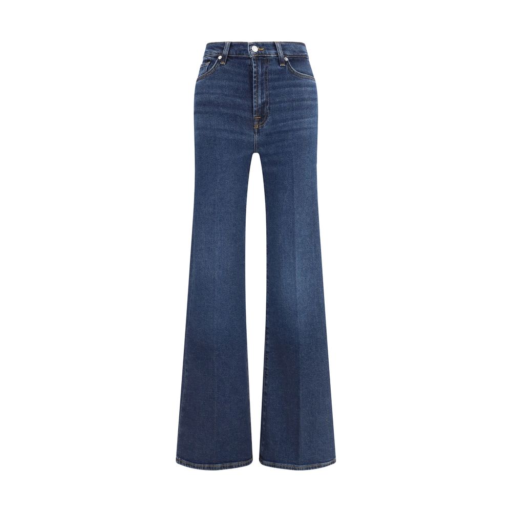 7FOR Blue Cotton Flared Jeans 1728,27,30,72470364320,7FOR,Blue,Clothing,Flared Jeans - Jeans Denim - Clothing,Jeans Denim - Clothing,New with tags,W29,Women