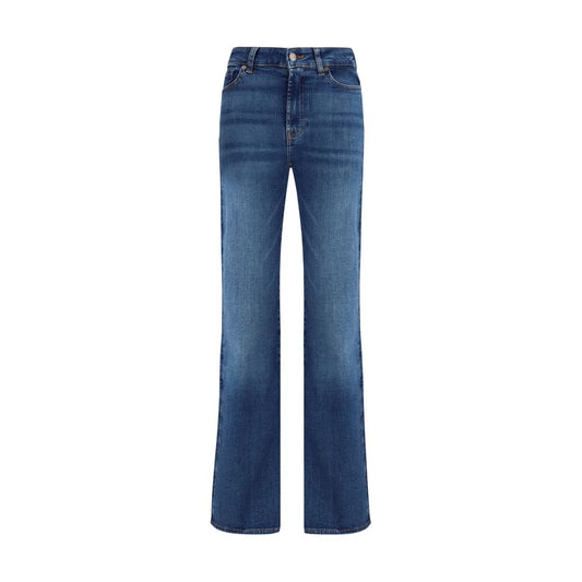 7FOR Blue Cotton Bootcut Jeans 1728,26,27,28,72470364320,7FOR,Blue,Bootcut Jeans - Jeans Denim - Clothing,Clothing,Jeans Denim - Clothing,New with tags,W24,W25,W29,Women