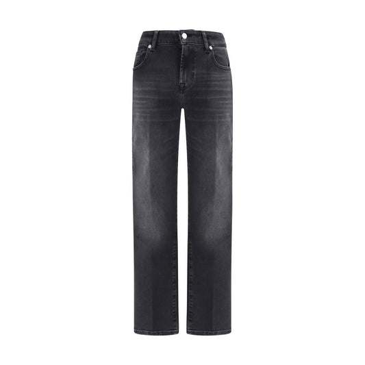 7FOR Black Cotton Straight-Leg Jeans 1728,26,72470364320,7FOR,Black,Clothing,Jeans Denim - Clothing,New with tags,Straight-Leg Jeans - Jeans Denim - Clothing,W24,W25,W29,Women