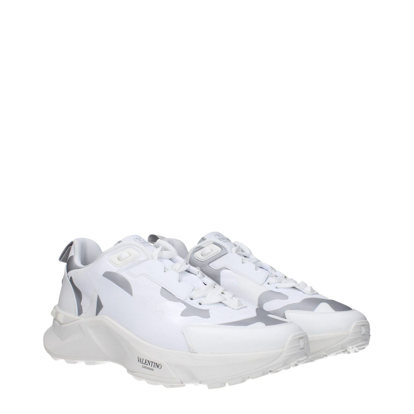 Valentino Garavani White Fabric Athletic Sneakers