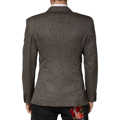 Dolce & Gabbana Gray Double Breasted 2 Button Jacket Blazer