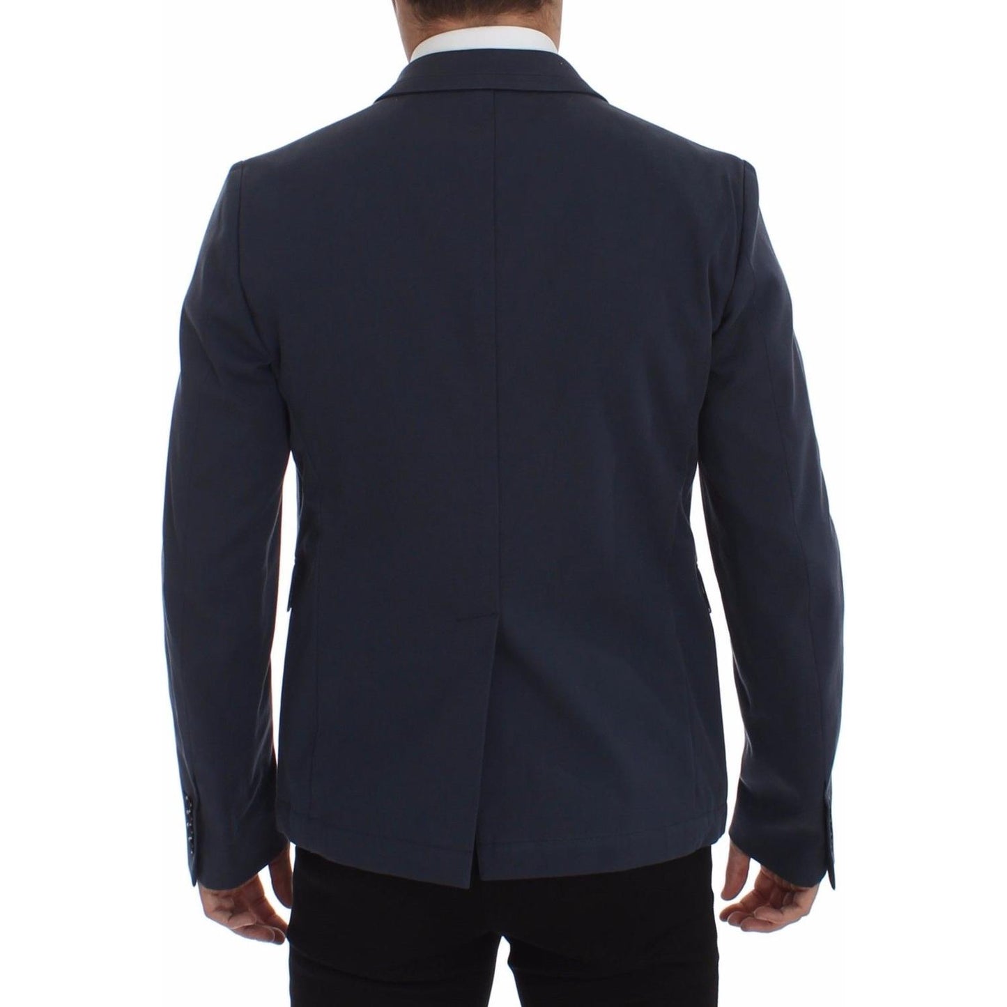 Dolce & Gabbana Blue Cotton Stretch Casual Blazer