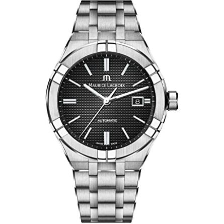 MAURICE LACROIX MOD. AIKON AUTOMATIC wristwatch with stainless steel bracelet, 39mm case, sapphire dial, and water resistance of 20 ATM.