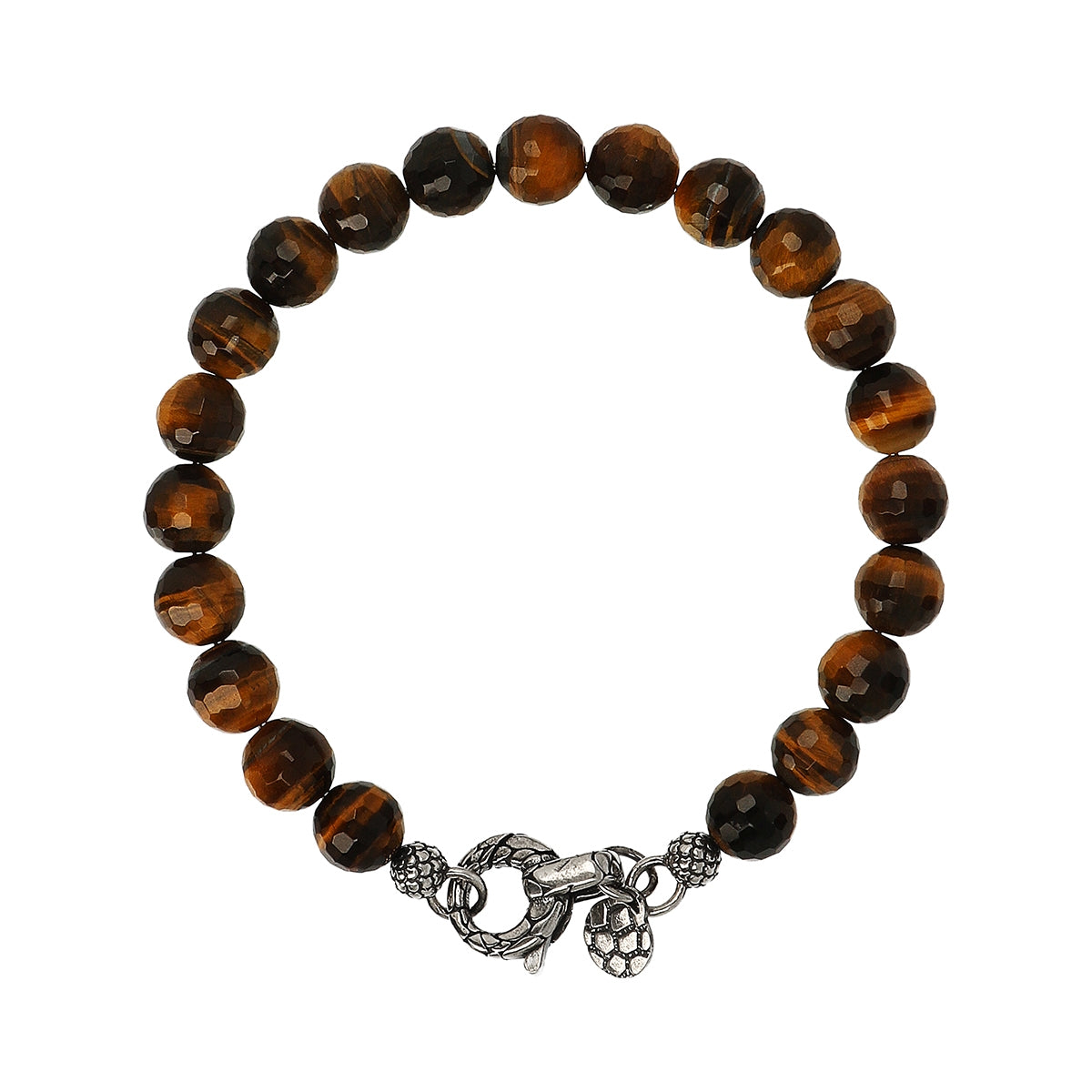 ALBERT M. JEWELS JEWELRY Mod. WSOX00071.TG-20.5 brown bead bracelet with detailed clasp
