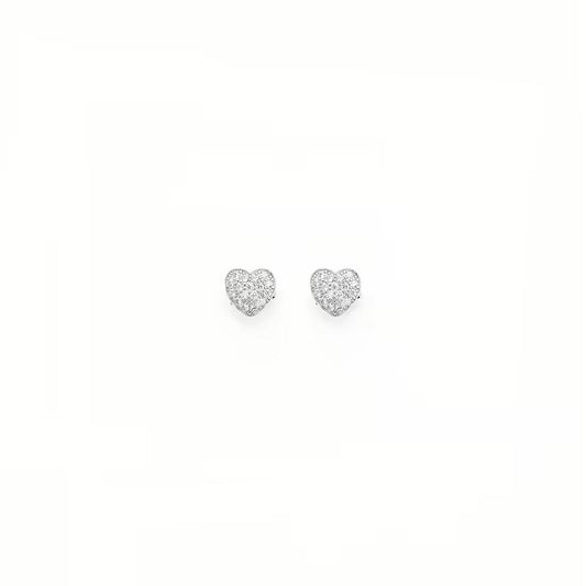 AMEN JEWELRY Mod. ORHZB1 heart-shaped earrings on white background
