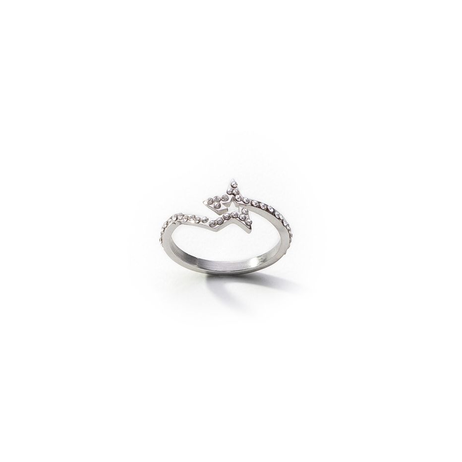 Alt Tag: AN JEWELS JEWELRY Mod. ADC.R01SC-9 elegant silver ring with a unique star design, perfect for special occasions.