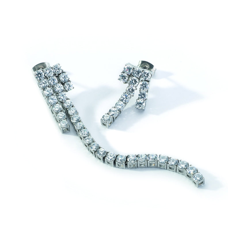 AN JEWELS JEWELRY Mod. AL.ELOY3SC silver and diamond drop earrings