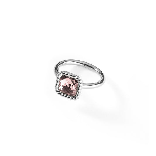 AN JEWELS JEWELRY Mod. AL.RMW07SPK-8 featuring a pink gemstone ring with silver band