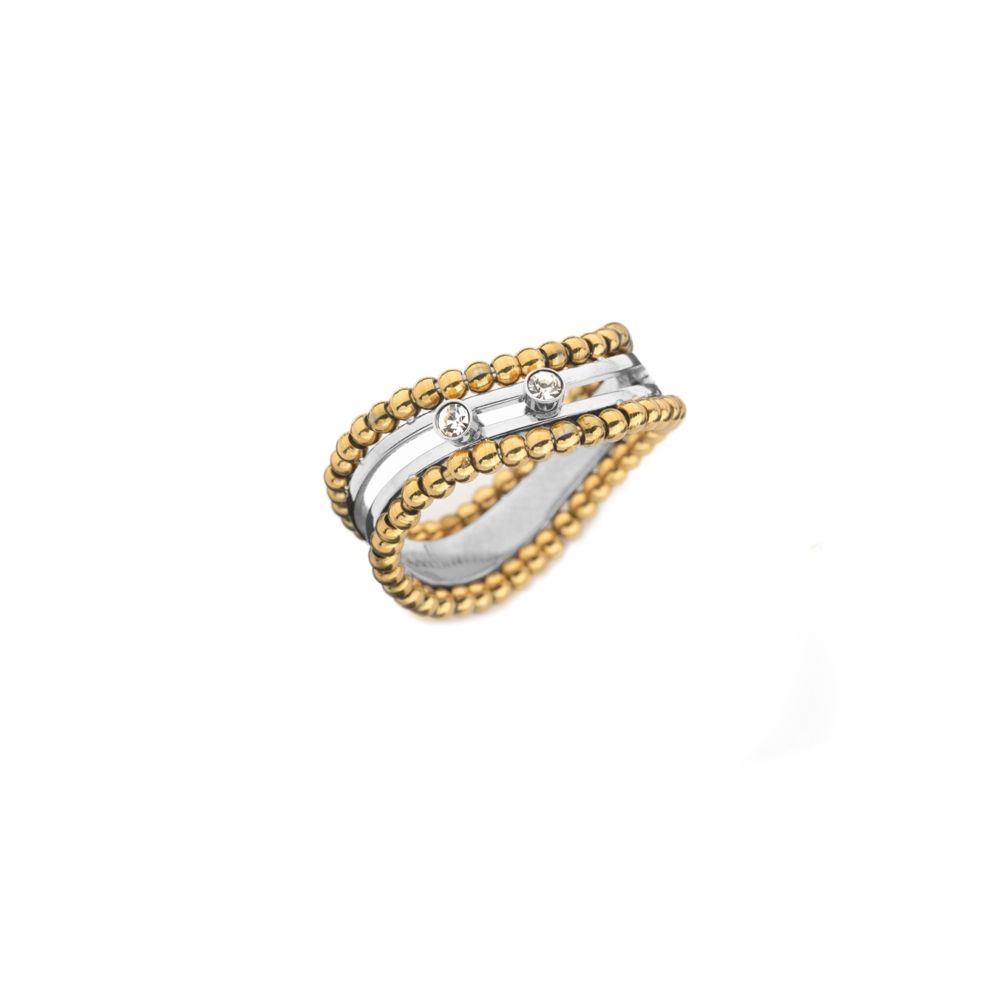 Elegant AN JEWELS JEWELRY Mod. AL.RSOKSYC-9 gold and silver ring with diamonds
