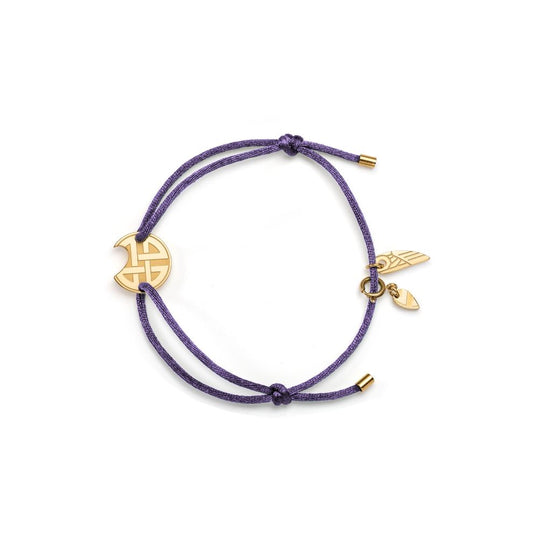 AN JEWELS JEWELRY Mod. AV.BGLBGGVI purple cord bracelet with gold accents.