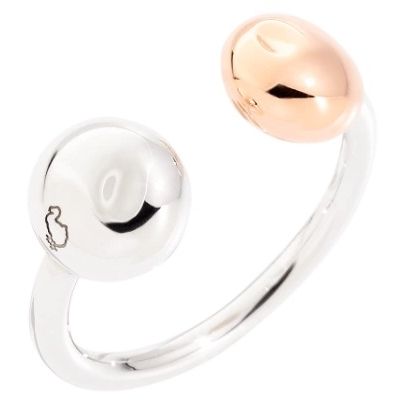 Silver and rose gold ring ANELLI DODO MOD. DAC0008PEPIT0009A52 displayed on white background.