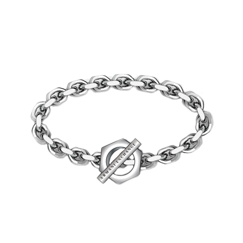 Alt Tag: A|X ARMANI EXCHANGE JEWELS Mod. CLASSIC Gent SS Bracelet in Official Box
