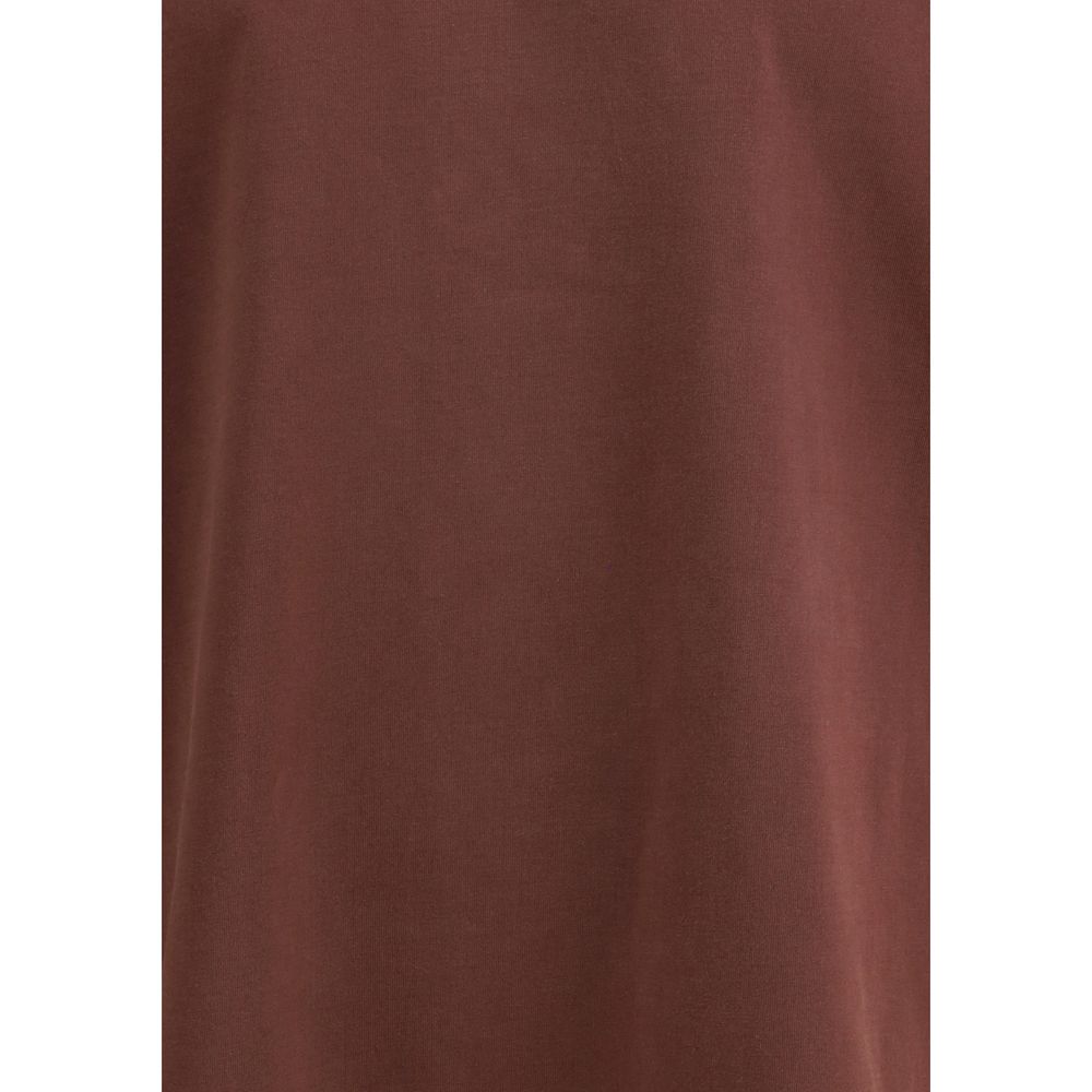 Close-up fabric texture of Agolde Bordeaux Cotton Long Sleeve T-Shirt showcasing the soft jersey material, color: deep bordeaux.