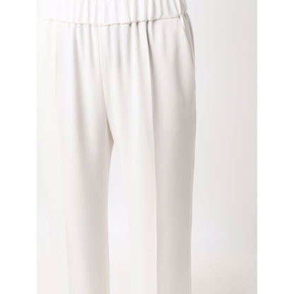 Alberto Biani White Cady Elasticated Trousers