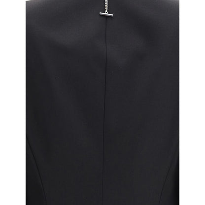 Back view of Alexander McQueen Black Wool Coat showcasing elegant stitching and sleek design details for a refined modern silhouette.