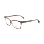 Elegant Alexander McQueen Gray Acetate Frames for women, measuring 53/13/140 mm, stylish eyewear made from quality acetate.