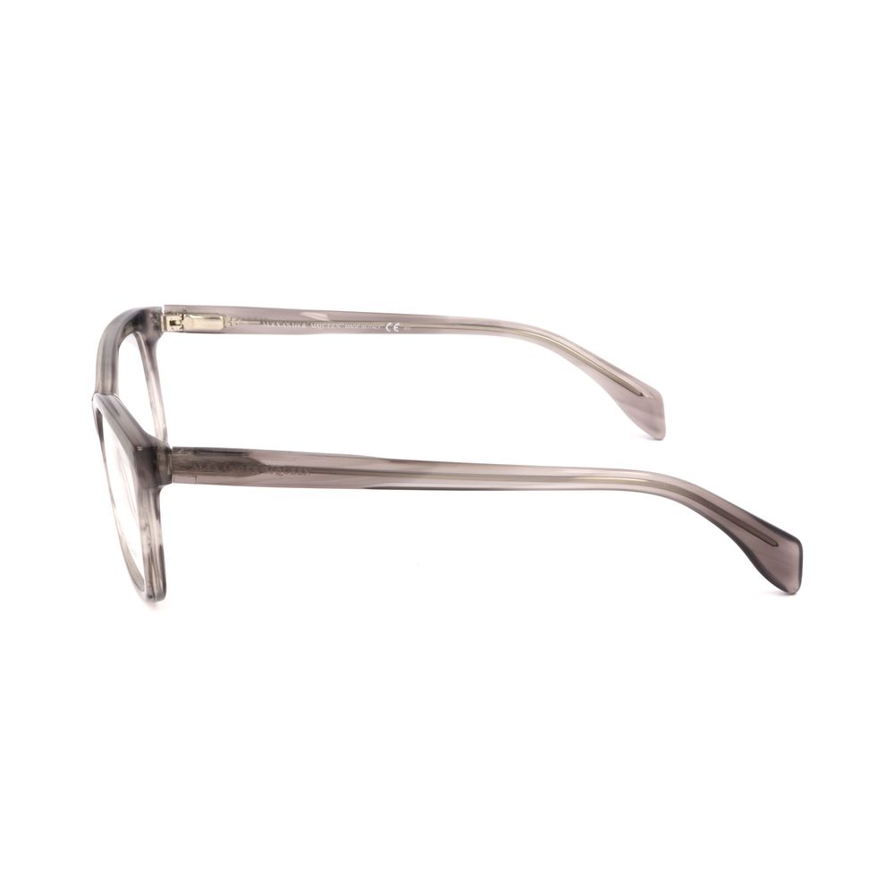 Side view of Alexander McQueen Gray Acetate Frames showcasing temple length of 140mm.