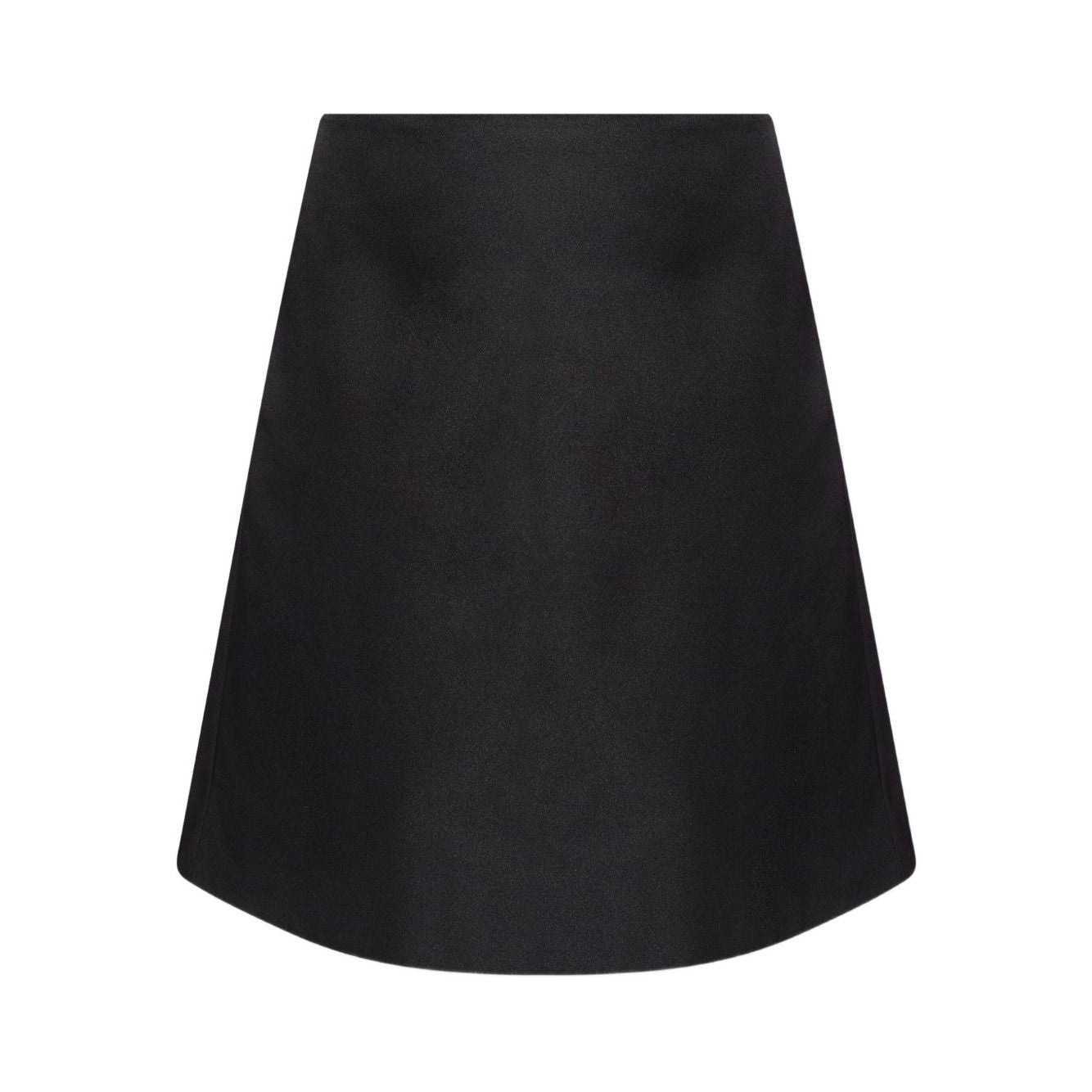 Alexander McQueen Skirts Black - black satin finish A-line silk skirt.