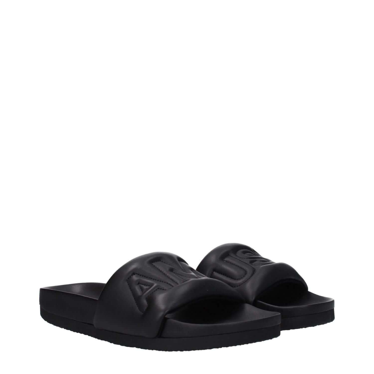 Ambush Black Leather Slippers
