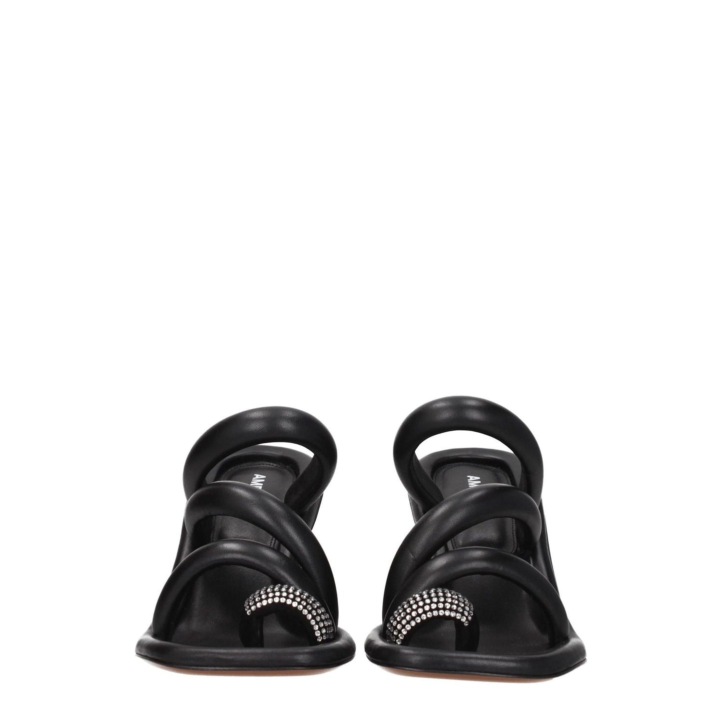 Ambush Black Leather Stiletto Heel Sandals