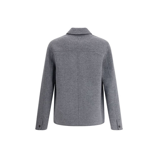 Back view of Ami Paris Boutonne wool Jacket in grey, showcasing classic collar and button details for AW25 season.