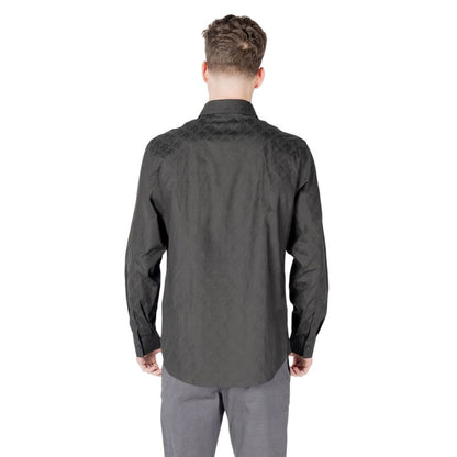 Armani Exchange Black Cotton Dress Shirt