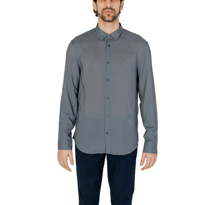 Armani Exchange Gray Viscose Pattern Shirt