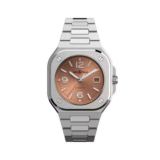 BELL & ROSS MOD. BR05A-BR-ST_SST luxury watch with stainless steel case and bracelet, featuring a classic design.