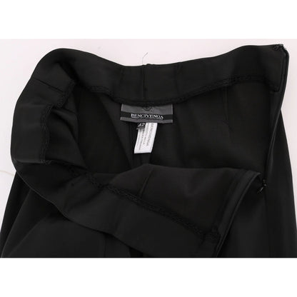 BENCIVENGA Black Stretch Straight Fit Dress Trousers Pants