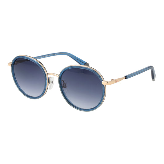 BENETTON MOD. BE7048 52285 stylish lady sunglasses with blue gradient lenses and gold accents.