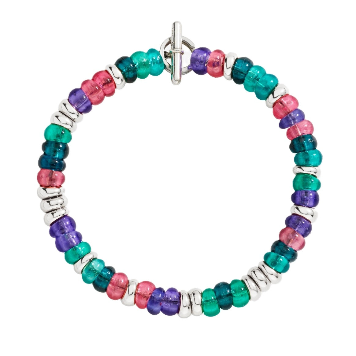 BRACCIALI DODO MOD. DBC5004RONDEVI0AGM with colorful beads and a toggle clasp bracelet.