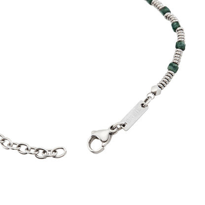 Close-up of BREIL JEWELS Mod. TJ3647 bracelet with silver detailing, for gents. Packaged in an official box.