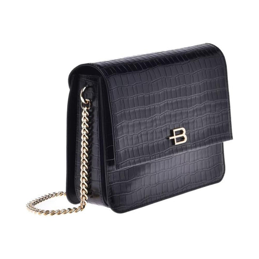 Baldinini Trend Black Calfskin Women Crossbody Bag BA-12243