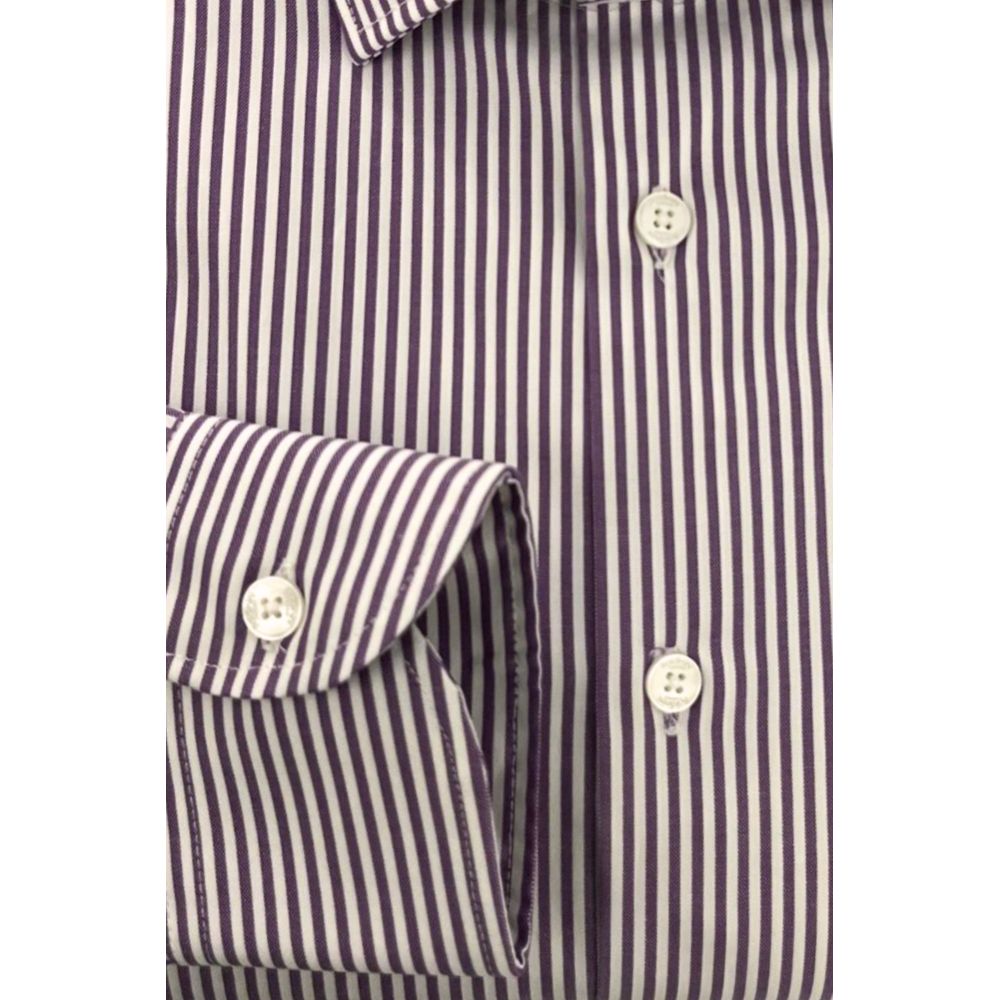 Baldinini Trend Purple Cotton Men Shirt