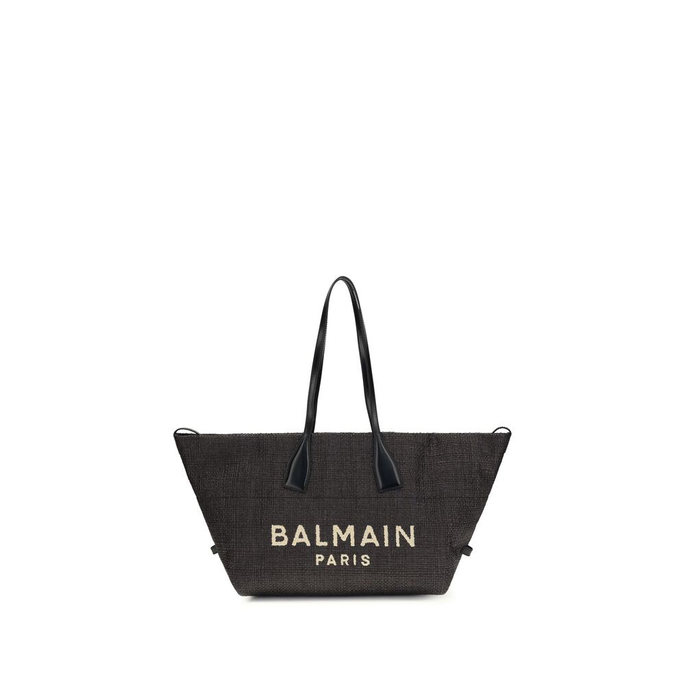 Balmain Black Raffia Shoulder Bag 1728,72470364320,Bags,Balmain,Black,New with tags,Shoulder Bags - Bags,Women