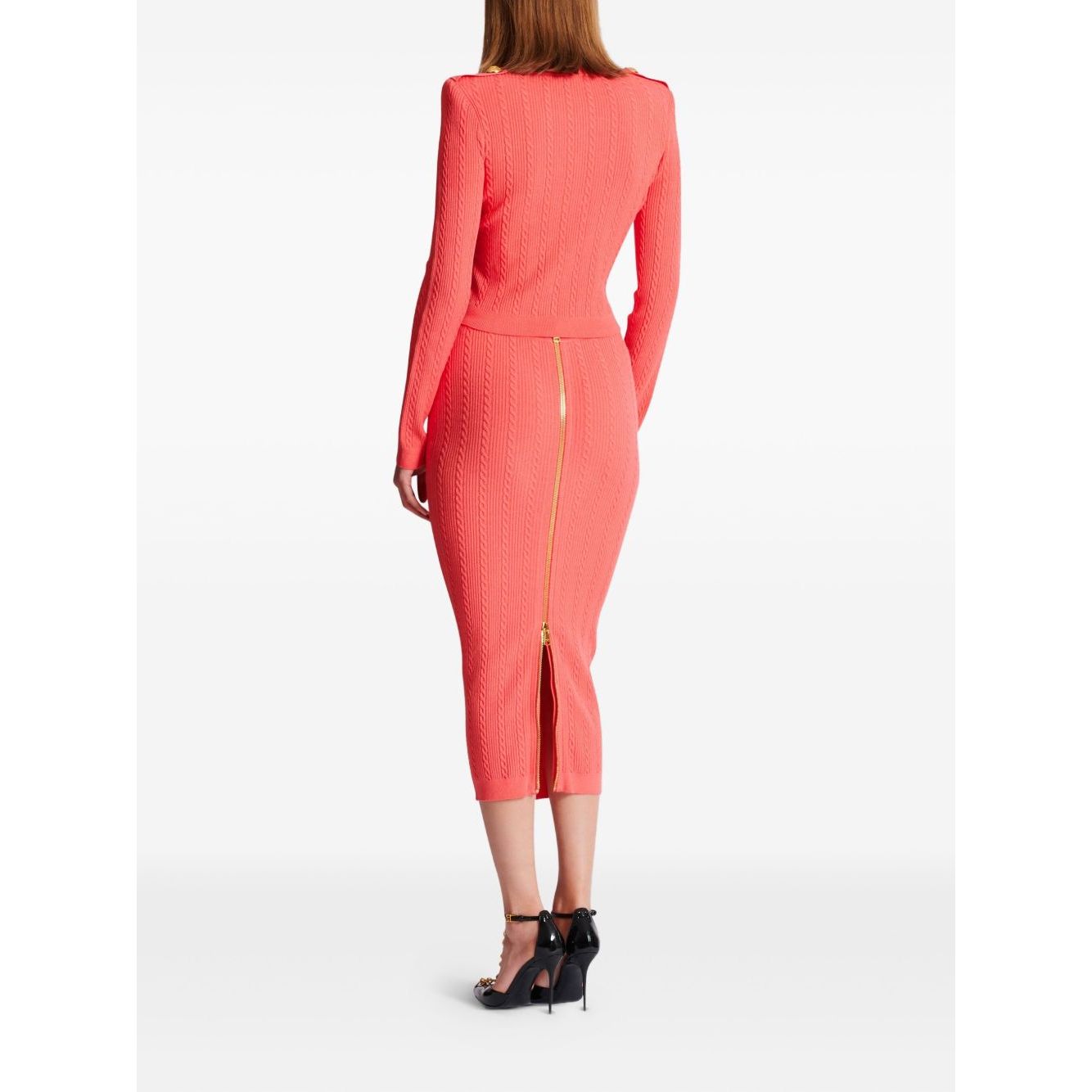 Balmain Long-sleeved twisted knit cardigan Topwear