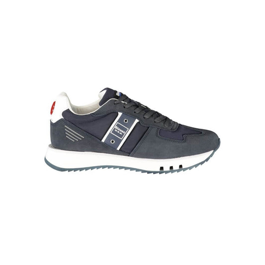 Blauer Blue Leather Men Sneaker with bold blue design and iconic logo, blending functionality and fashion-forward trendsetting style.