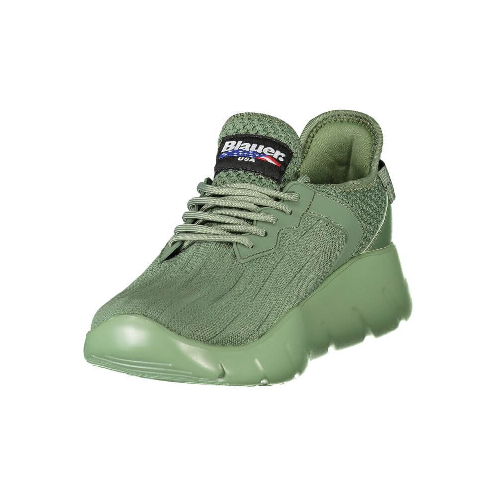 Blauer Green Polyester Men Sneaker with iconic logo and elevated street style design