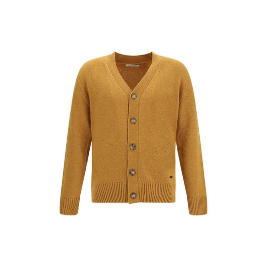 Brooksfield Cardigan in Virgin Wool, medium-knit, long sleeves, button closure, solid color, AW25 collection, elegant casual style