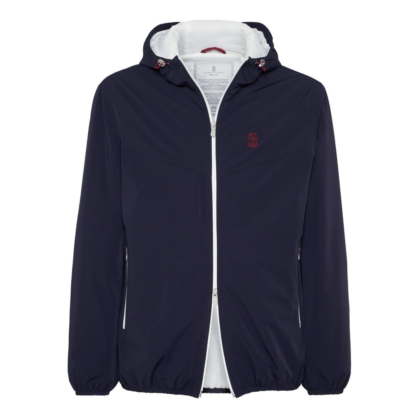 Brunello Cucinelli Bonded nylon hooded vest with Thermore padding and logo