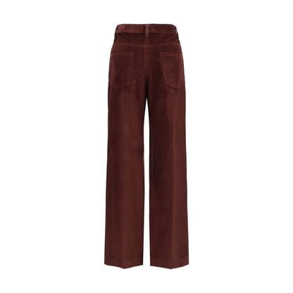 Brunello Cucinelli Bordeaux Cotton Casual Pants