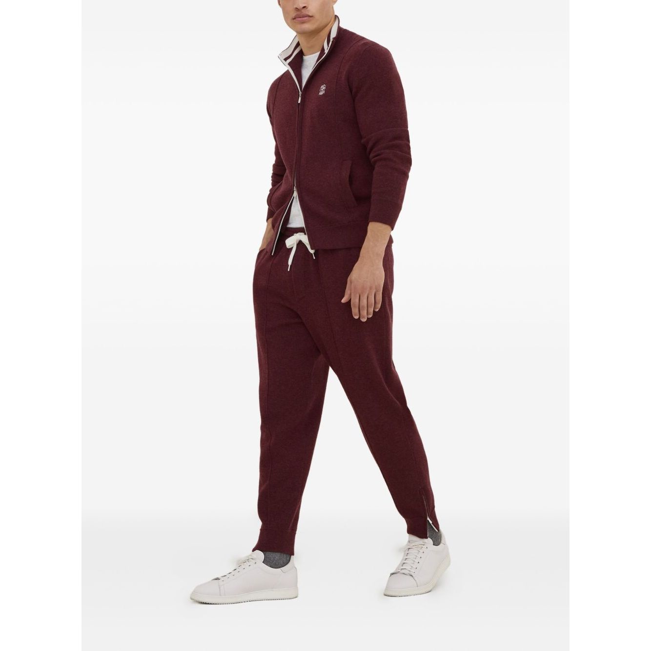 Brunello Cucinelli Cotton jersey crew neck T-shirt with logo and faux-layering