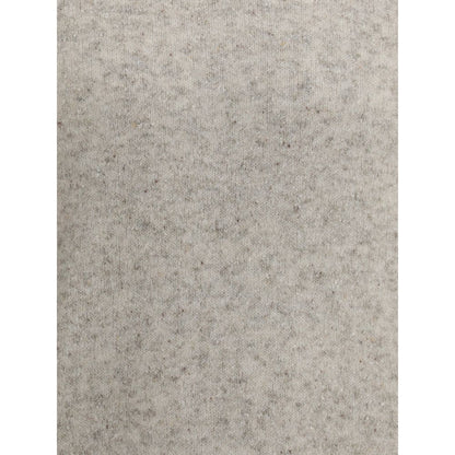 Texture of Brunello Cucinelli Gray Alpaca Vicugna Pacos Sweatshirt featuring mélange pattern and fine alpaca material.