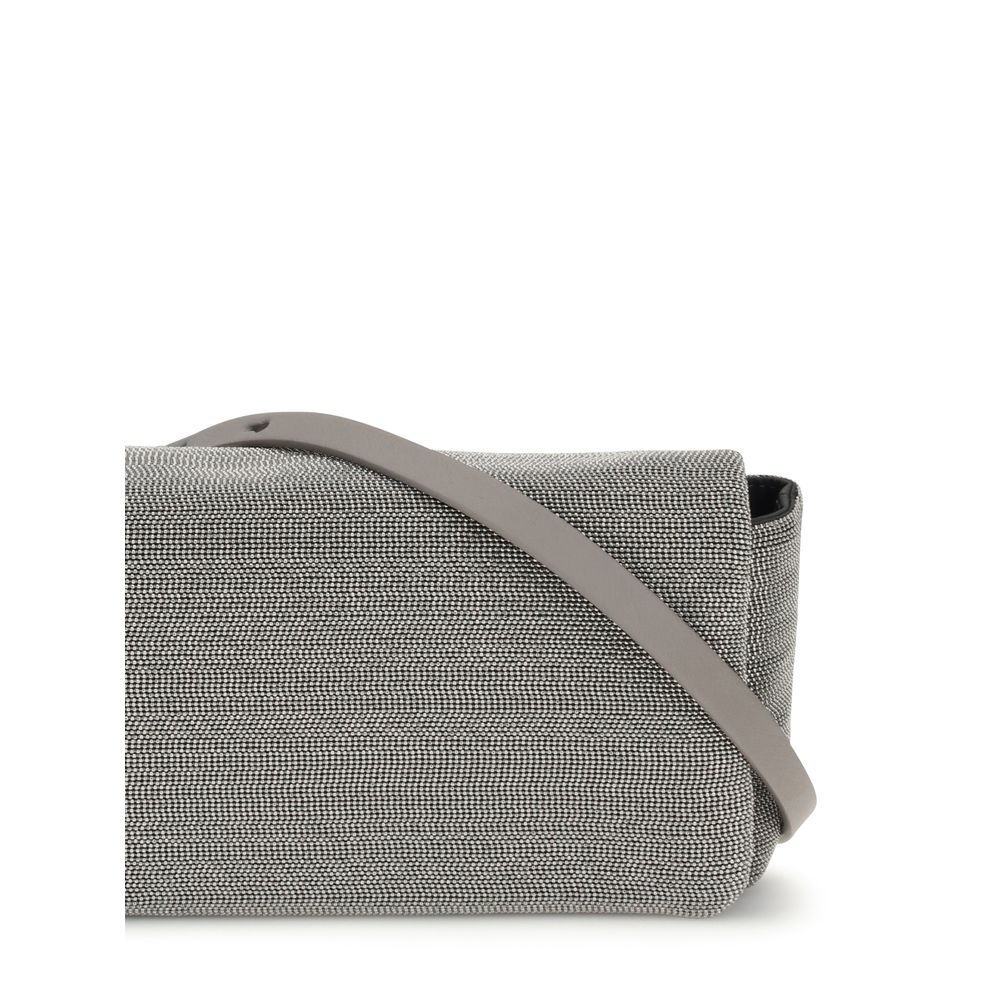 Brunello Cucinelli Gray Leather Shoulder Bag